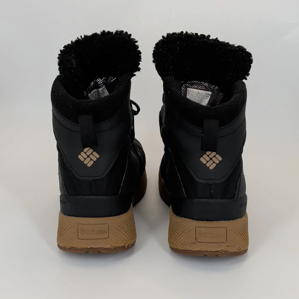 Columbia Waterproof Winter Snow Boots Women's Size 10‎ Black Sherpa Lined